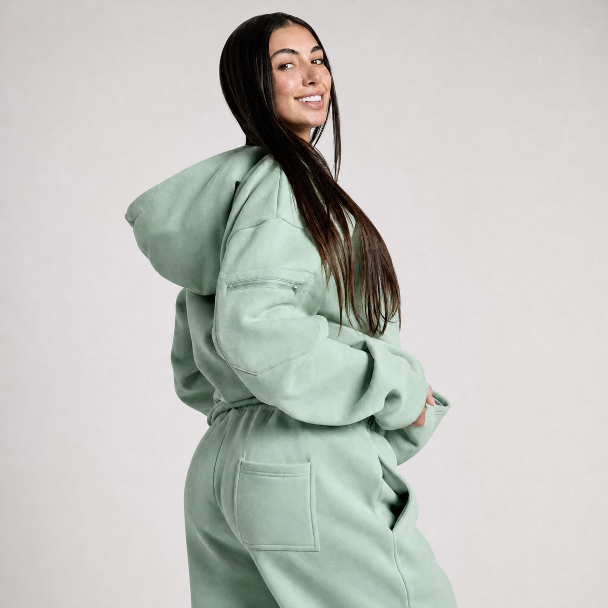 Green Airplane Mode Travel Hoodie