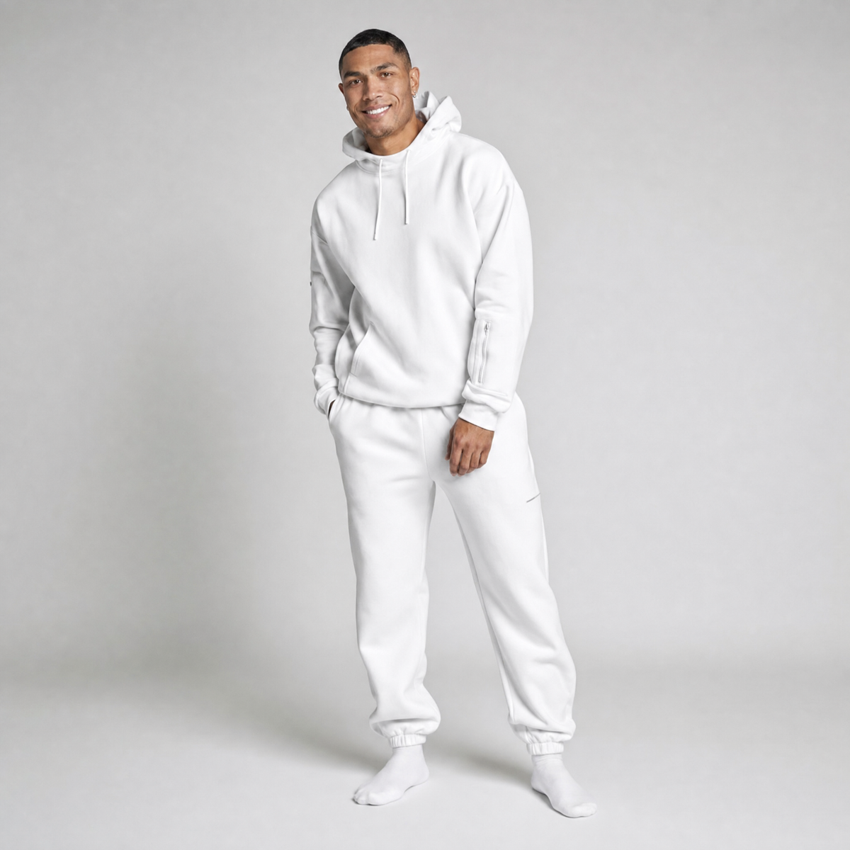 White Airplane Mode Travel Hoodie
